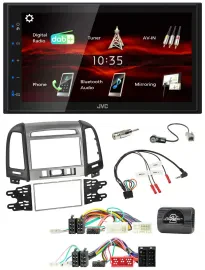 JVC USB Bluetooth Lenkrad DAB 2DIN Autoradio für Hyundai Santa Fe 10-12 3 Schalt
