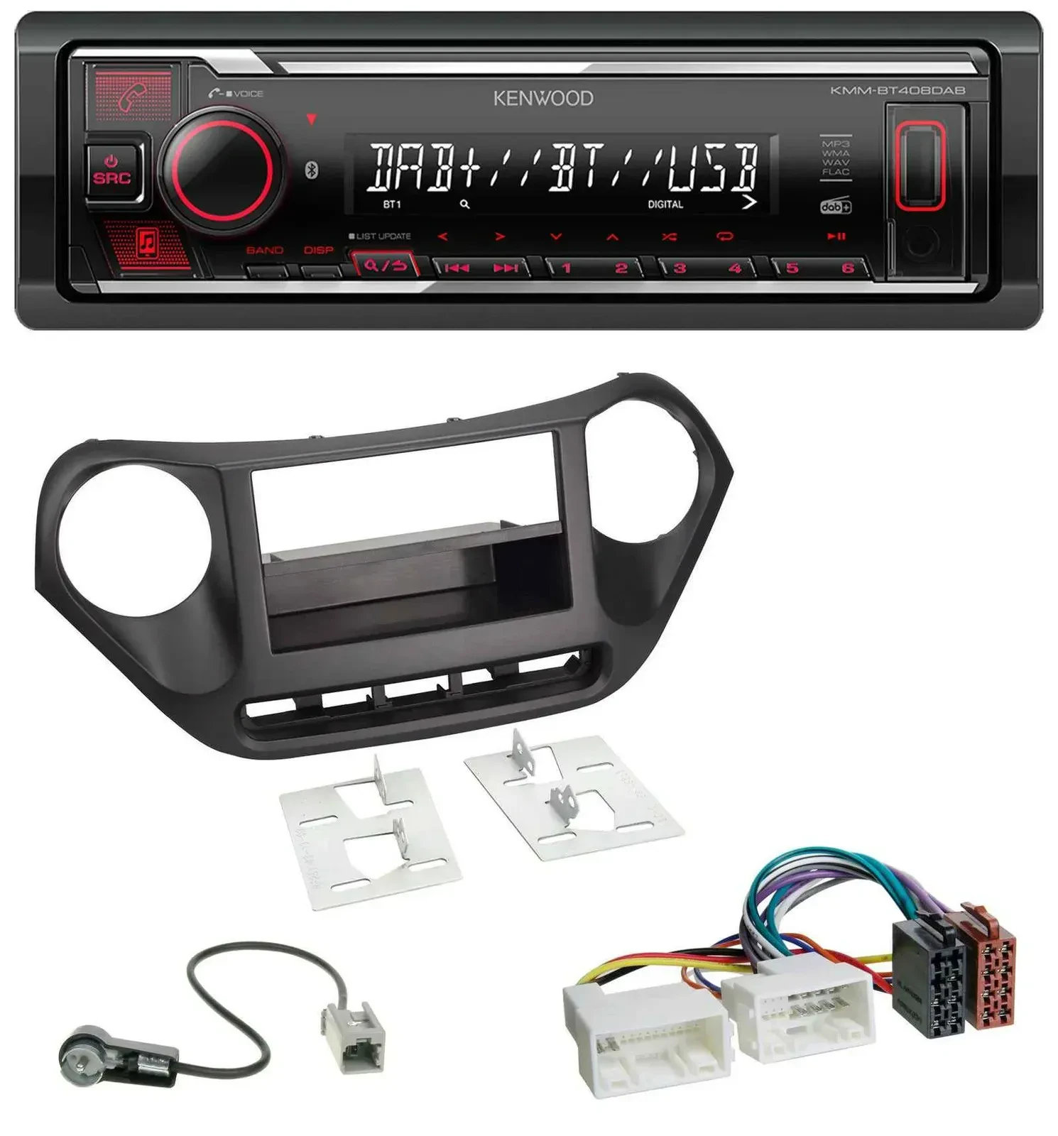 Автомагнитола для Hyundai i10 Kenwood MP3, Bluetooth, USB, DAB