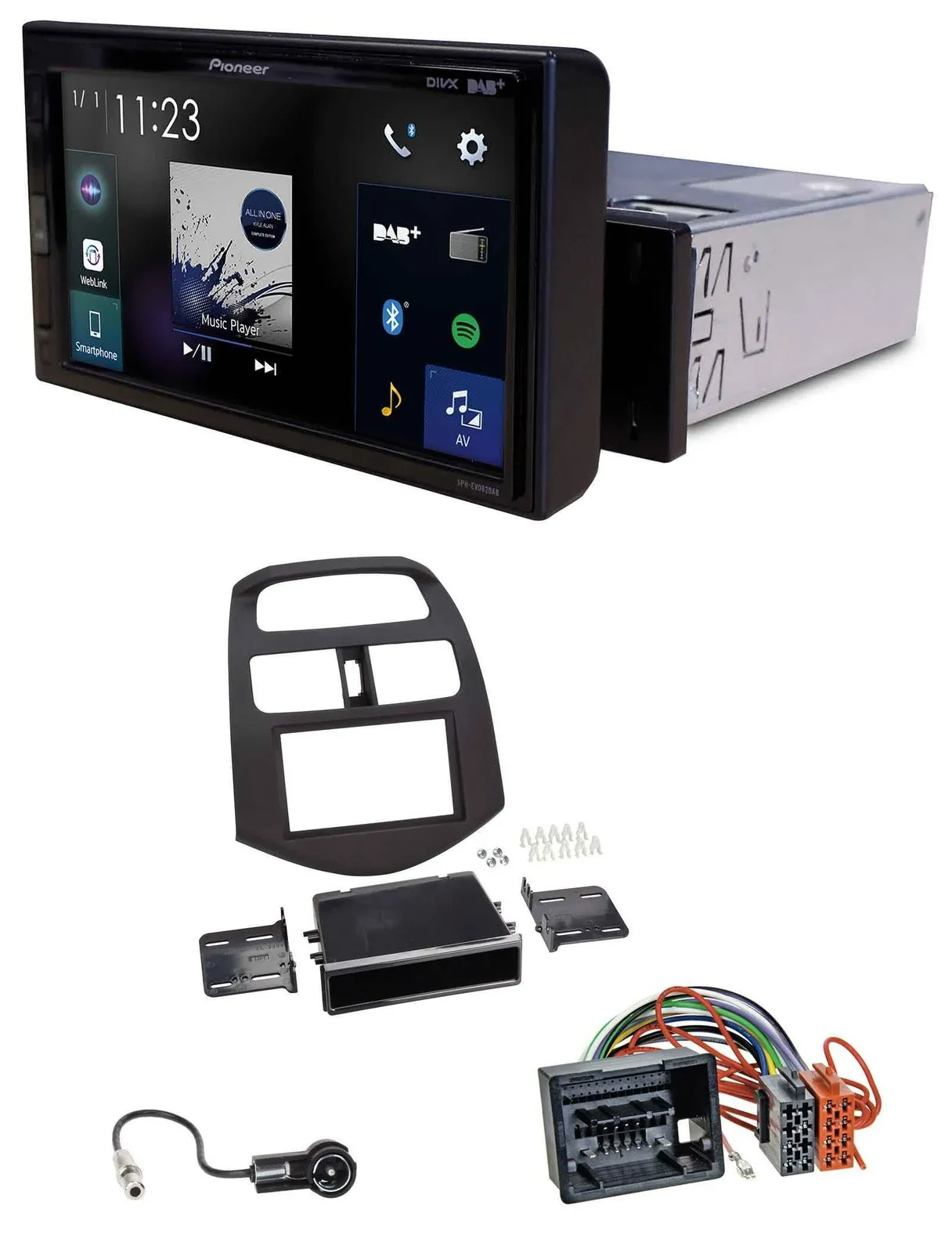 Pioneer DAB MP3 Bluetooth USB Autoradio für Chevrolet Spark (ab 2013)
