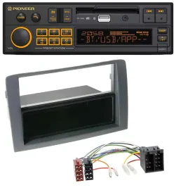 Pioneer DAB MP3 USB Bluetooth Autoradio für Fiat Idea (350, 03-11) - grau