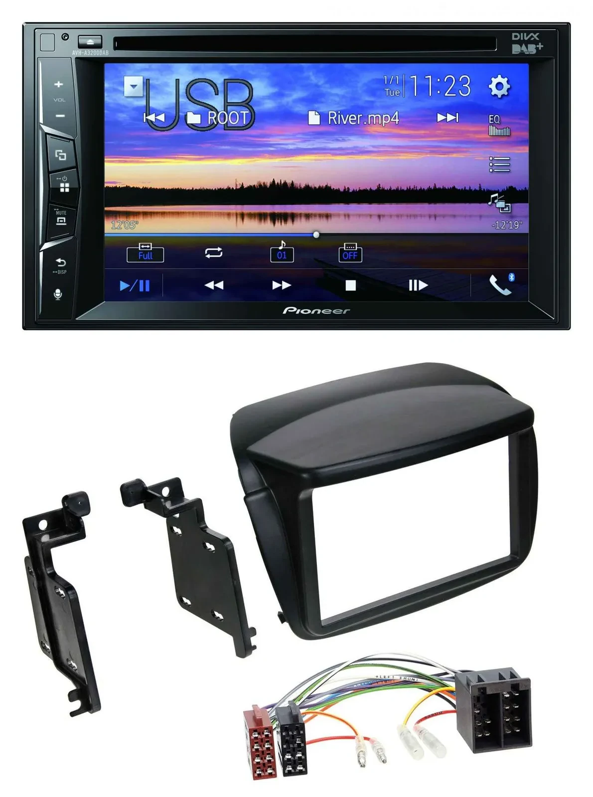 Автомагнитола для Fiat Doblo (с 2010) и Opel Combo Pioneer 2DIN, Bluetooth, USB, DVD, DAB, MP3