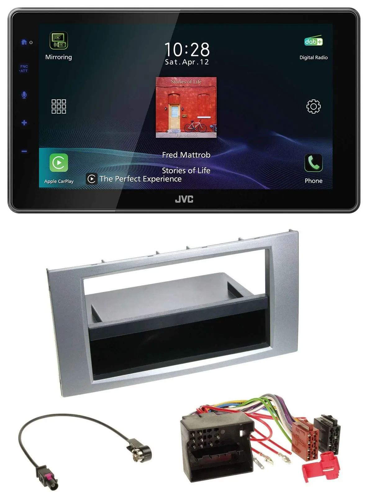 JVC DAB MP3 Bluetooth USB Autoradio für Ford Galaxy Focus C-Max S-Max 03-07 silb
