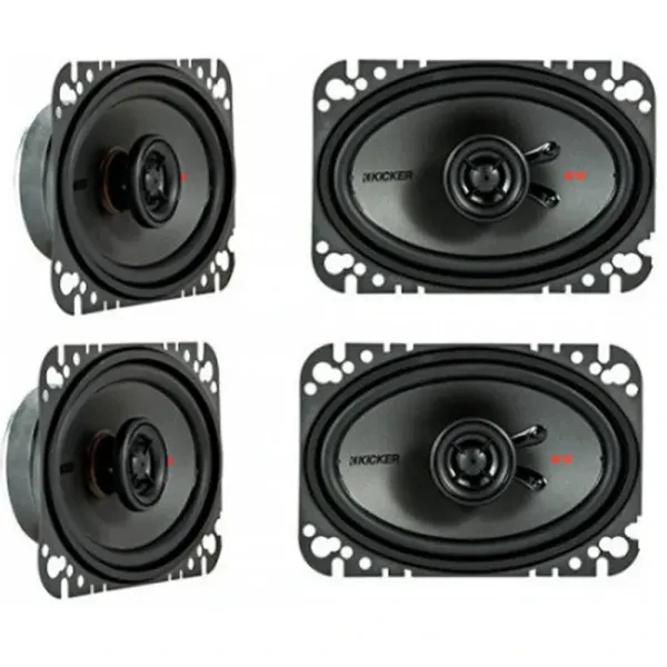 (4) Kicker 44KSC4604 150W Peak 4x6" KS Series 2-Way Coaxial Speakers