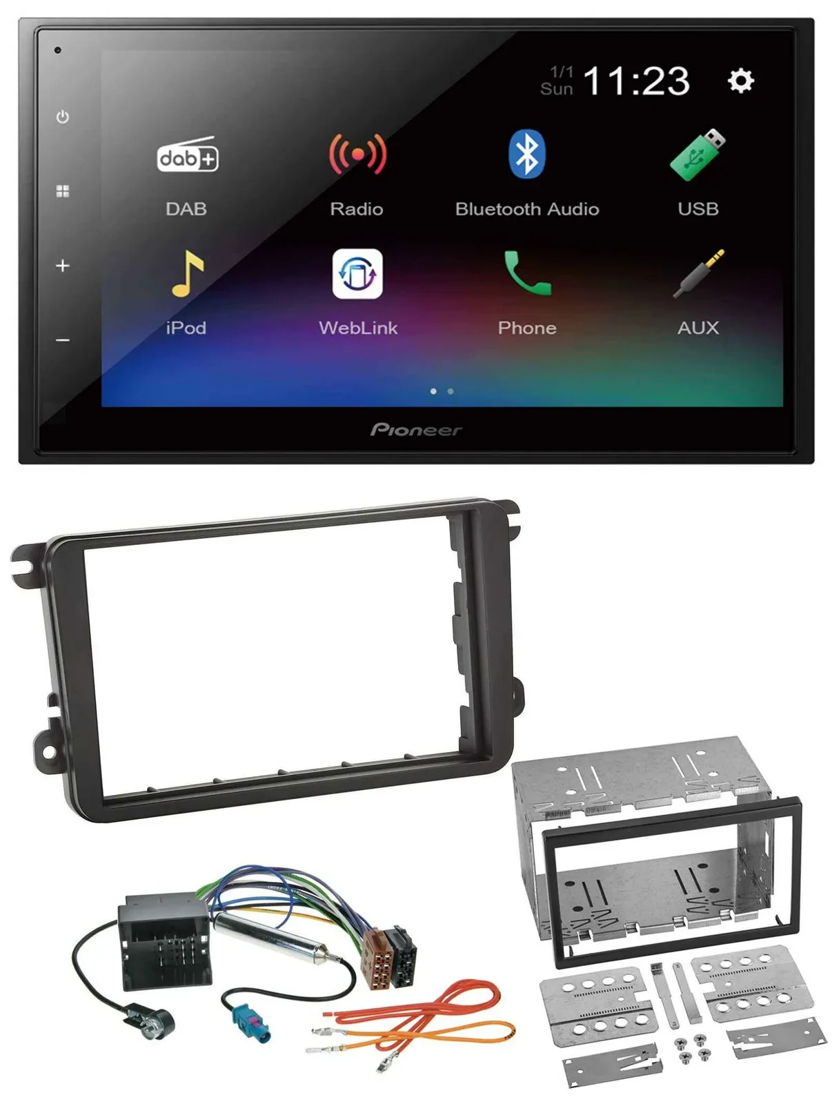 Pioneer USB Bluetooth DAB 2DIN MP3 Autoradio für Seat Alhambra Leon Toledo