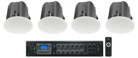 Пассивная акустическая система для ресторана/бара JBL Control 418C/T + RCS350-6 8" 70V (набор, 4 колонки + усилитель)