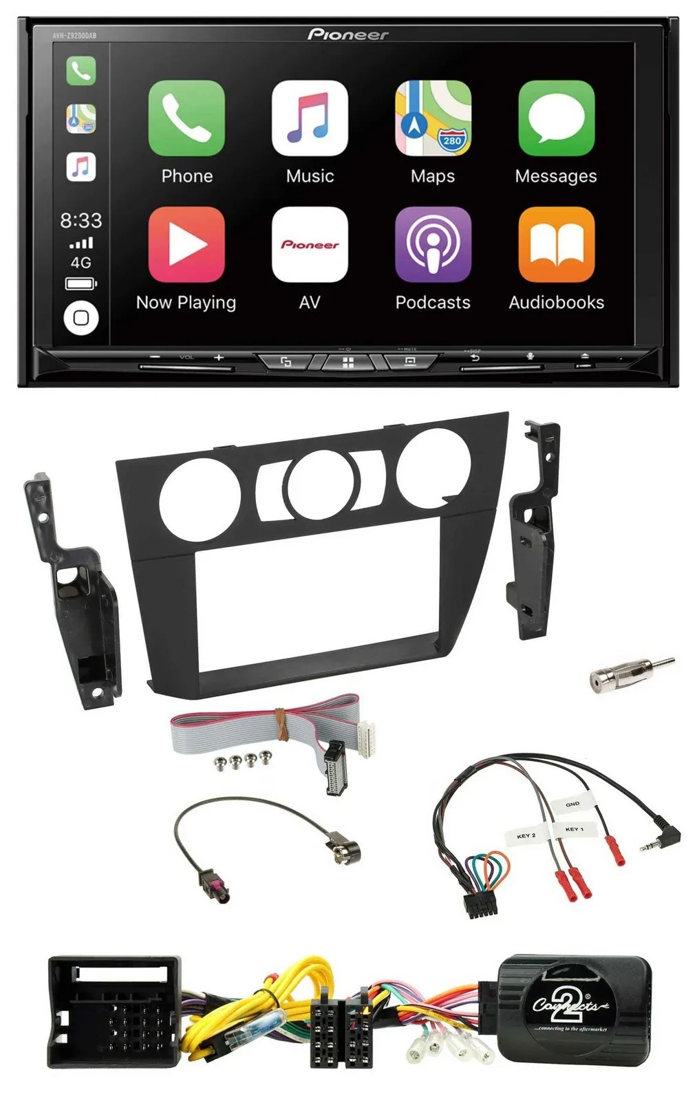 Pioneer 2DIN Lenkrad USB DAB DVD Bluetooth Autoradio für BMW 3-er 2005-2013 man.