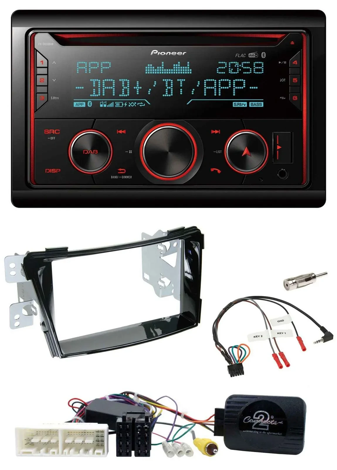 Автомагнитола для Hyundai i40 Pioneer 2-DIN, DAB, Bluetooth, USB, CD, поддержка кнопок на руле