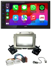 Автомагнитола JVC 2 DIN Bluetooth MP3 DAB USB для Kia Sportage 3 (2010–2015), серебристая