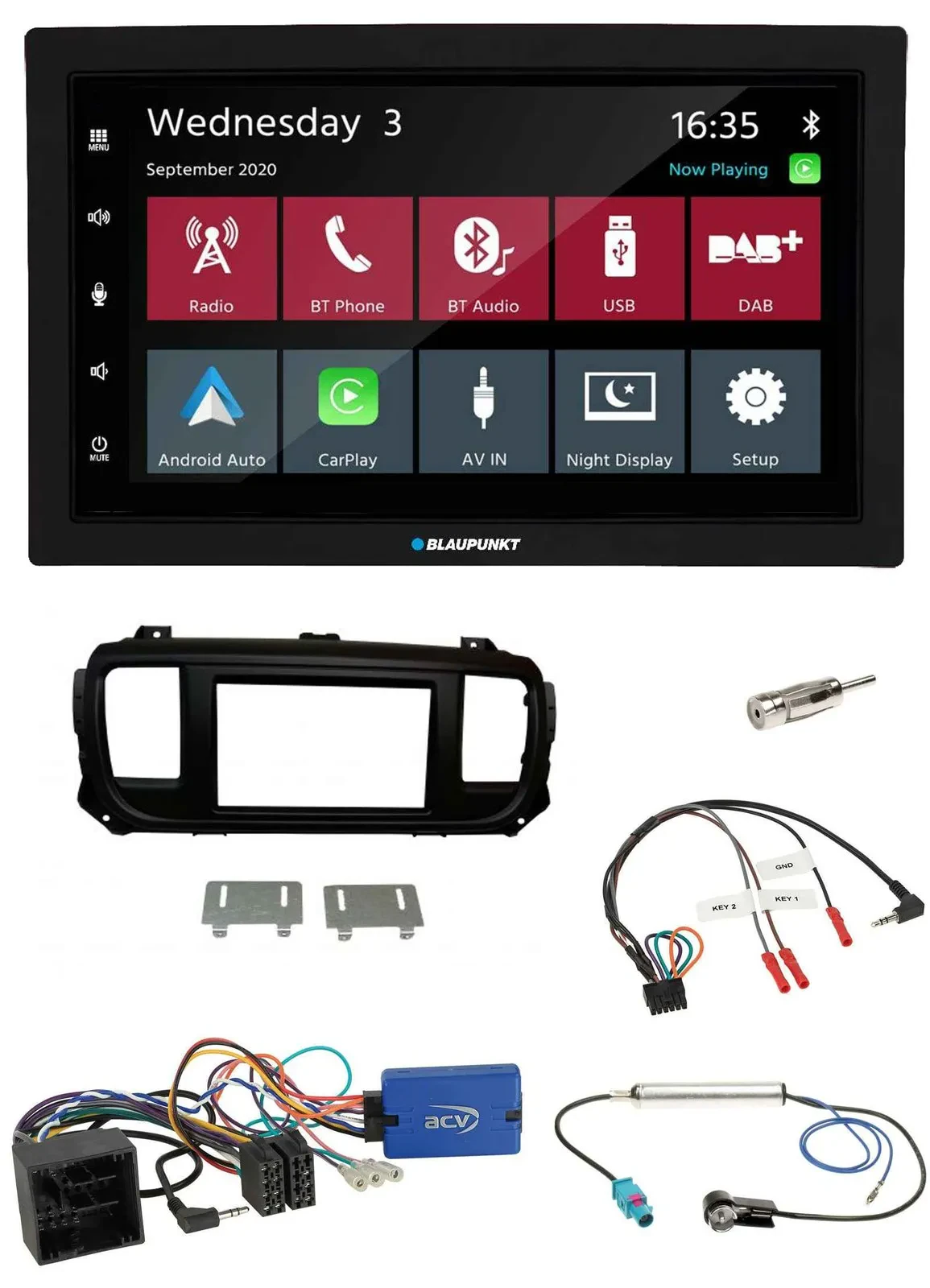 Blaupunkt DAB Bluetooth USB Lenkrad 2DIN Autoradio für Citroen Spacetourer Jumpy