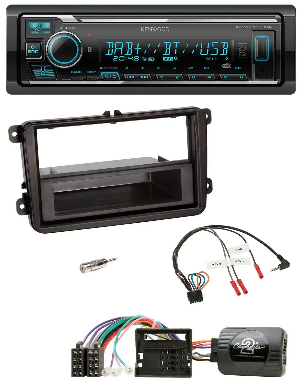Kenwood Bluetooth Lenkrad DAB USB Autoradio für Skoda Fabia 5J 2007-2014