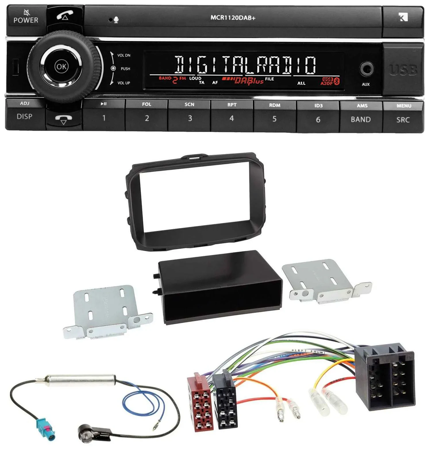 Kienzle Bluetooth MP3 USB DAB Autoradio für Alfa Romeo Giulietta 2013-2021 ISO