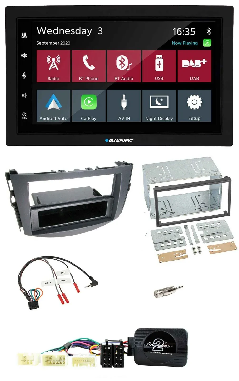 Blaupunkt 2DIN Lenkrad USB Bluetooth DAB Autoradio für Toyota RAV 4 2006-2011