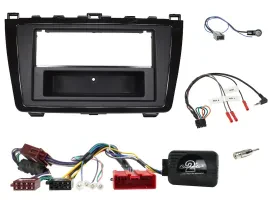 Установочный комплект для автомагнитолы Caraudio24 для Mazda 6 2010–2012, черный глянец, с адаптером управления на руле, для активной системы