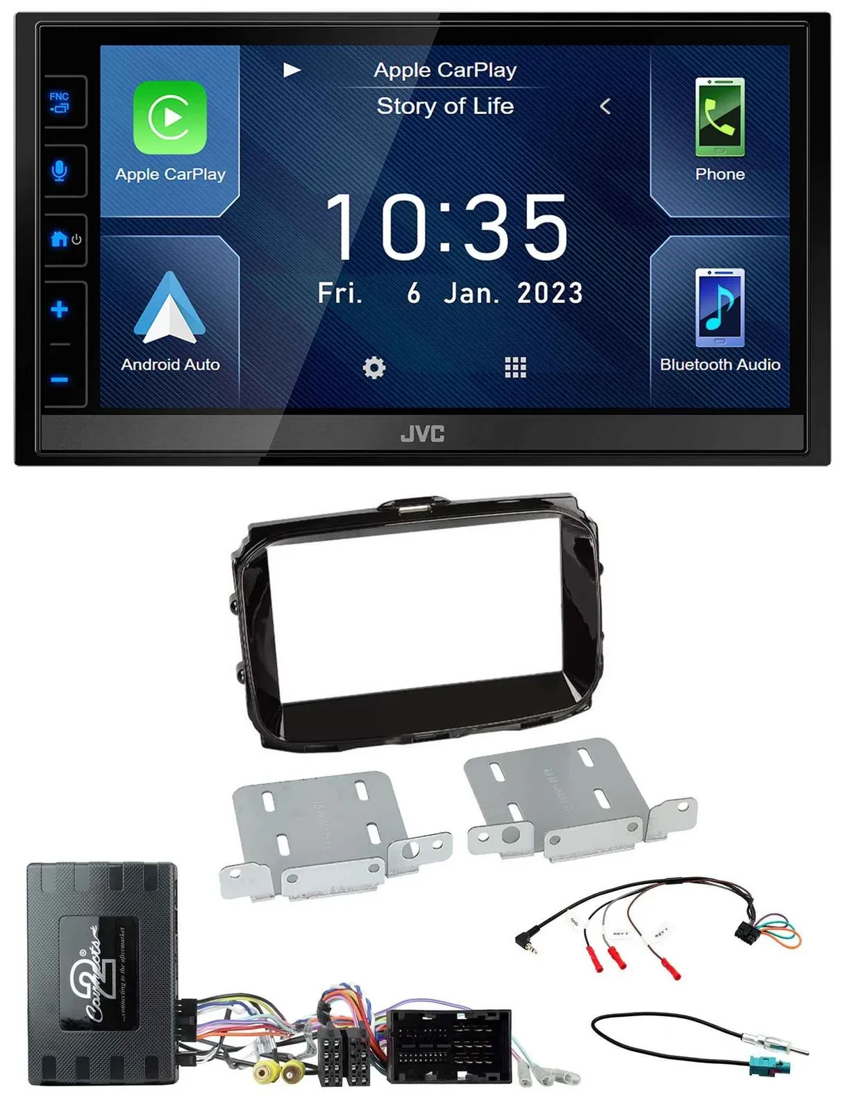 JVC DAB Bluetooth Lenkrad USB 2DIN Autoradio für Alfa Giulietta 14-21 Infoadapte