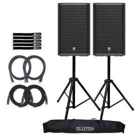 Electro-Voice ZLX-15P-G2-US 15" Powered Speakers 2-Pack with Stands