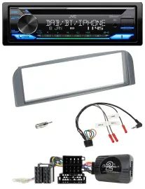 JVC Bluetooth Lenkrad USB DAB CD Autoradio für Alfa 147 GT 2007-2010 anthrazit