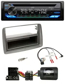 JVC Bluetooth Lenkrad USB DAB CD Autoradio für Alfa GT 147 Ablage silber
