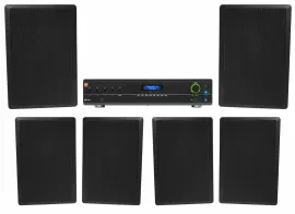 Настенная акустика JBL Rock Slim 70B Black с усилителем (6 штук)