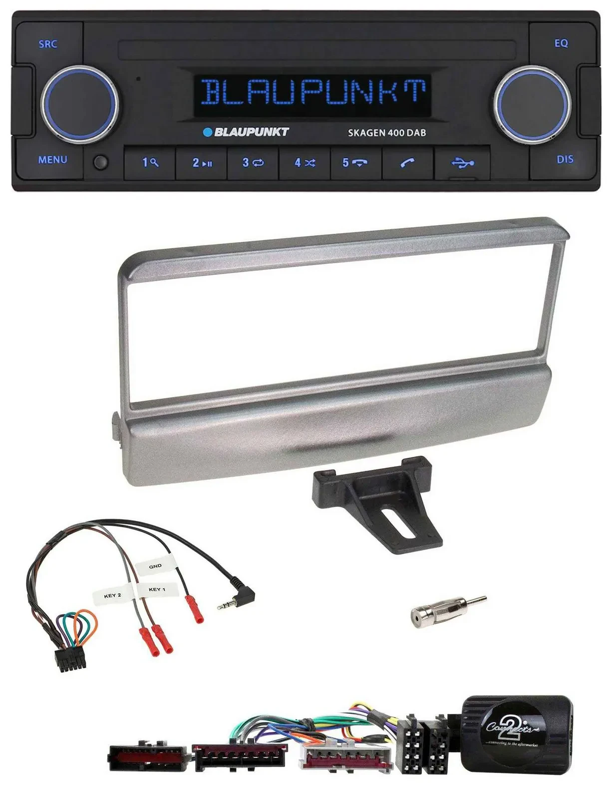 Автомагнитола для Ford Mondeo (2000–2002) Blaupunkt DAB, USB, Bluetooth, серебристая