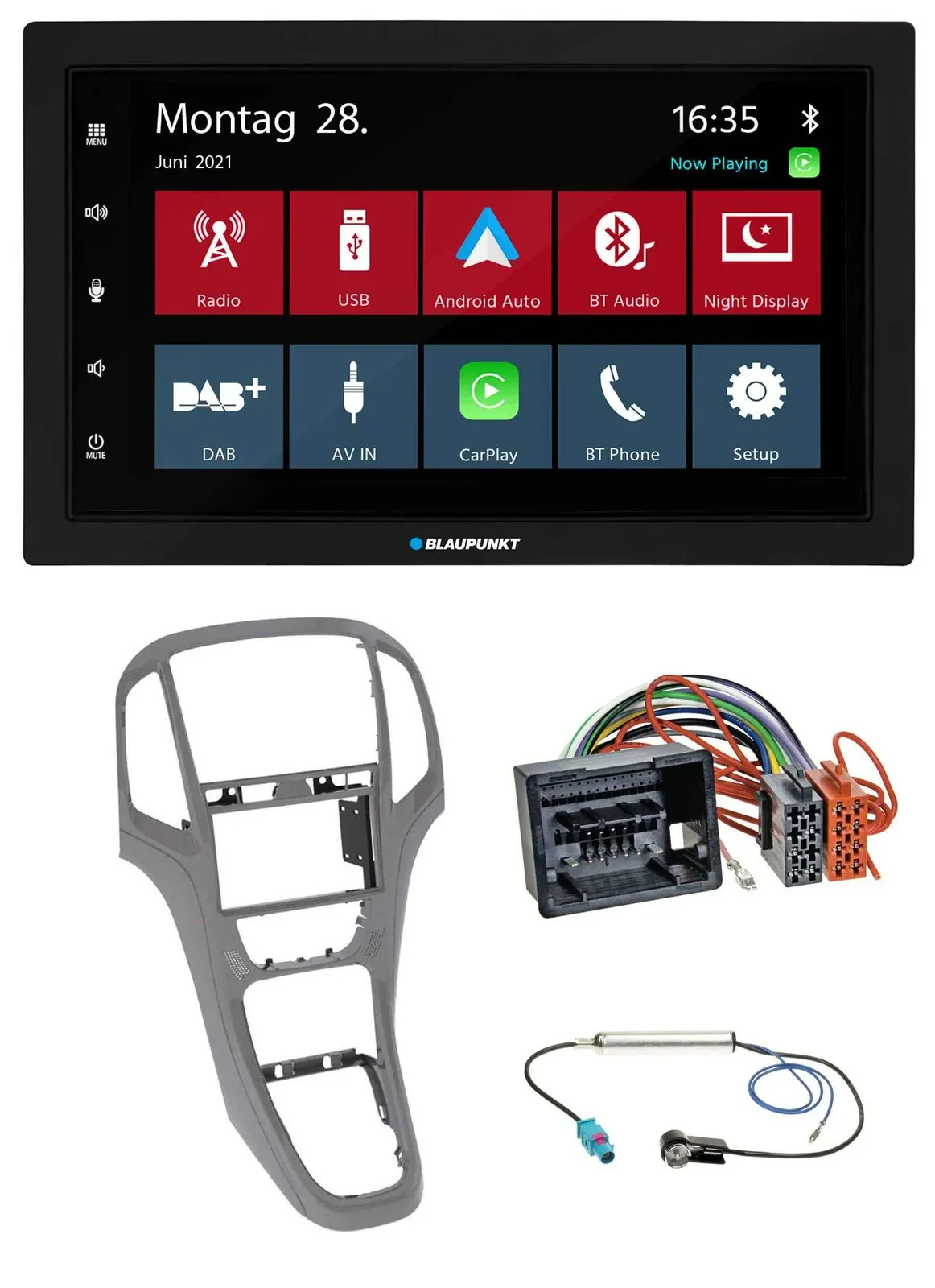Blaupunkt MP3 Bluetooth DAB 2DIN USB Autoradio für Opel Astra J ab 09 Titangrau