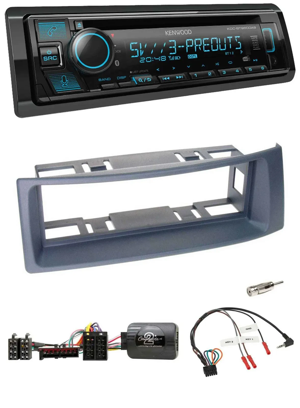 Kenwood Bluetooth USB CD Lenkrad DAB Autoradio für Renault Scenic Megane 1996-20