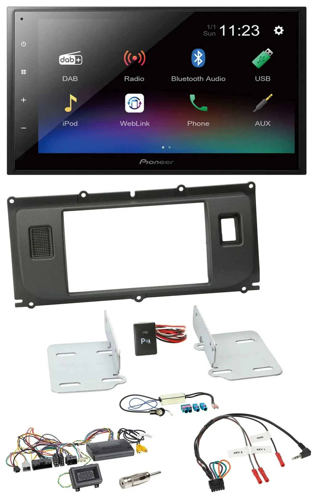 Pioneer USB Bluetooth DAB 2DIN Lenkrad Autoradio für Land Rover Evoque 2011-2013