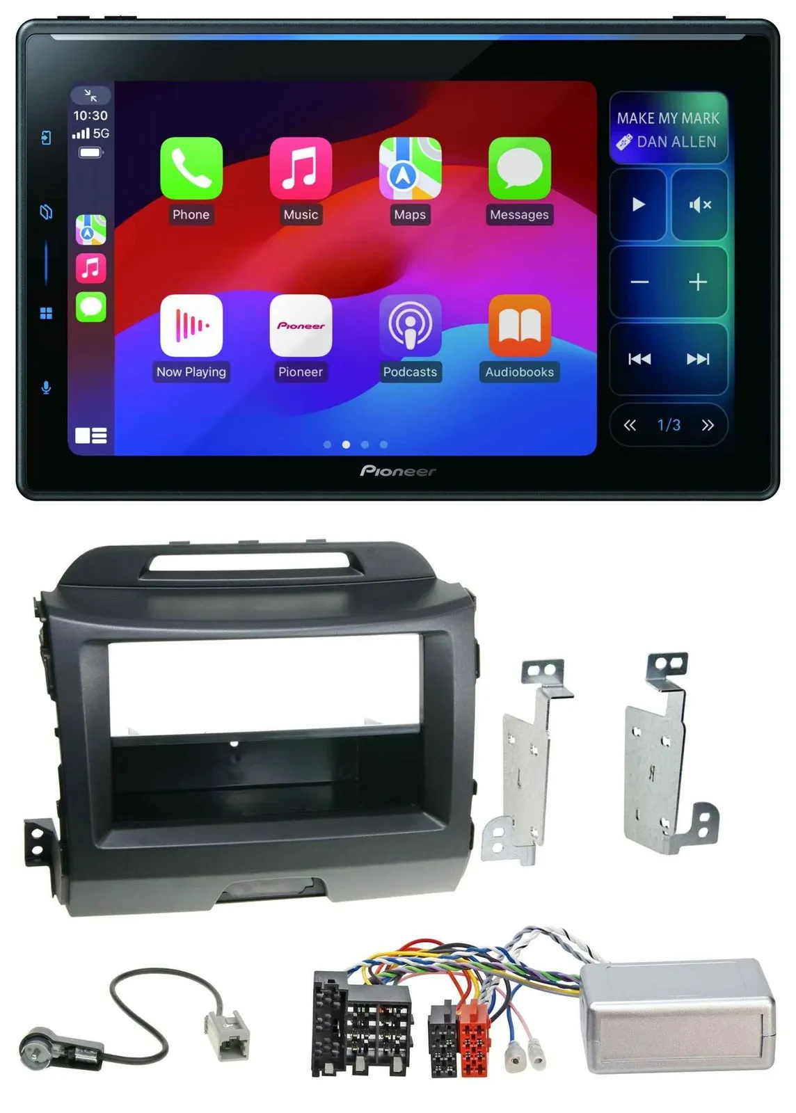 Pioneer Bluetooth DAB Lenkrad USB Autoradio für Kia Sportage 3 10-15 schwarz