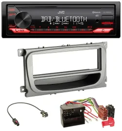 JVC Bluetooth USB DAB MP3 Autoradio für Ford Mondeo S-Max 07-14 silber Ablagefac