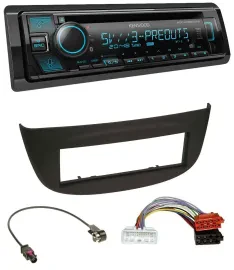 Kenwood Bluetooth USB CD MP3 DAB Autoradio für Renault Twingo ab 2015 schwarz