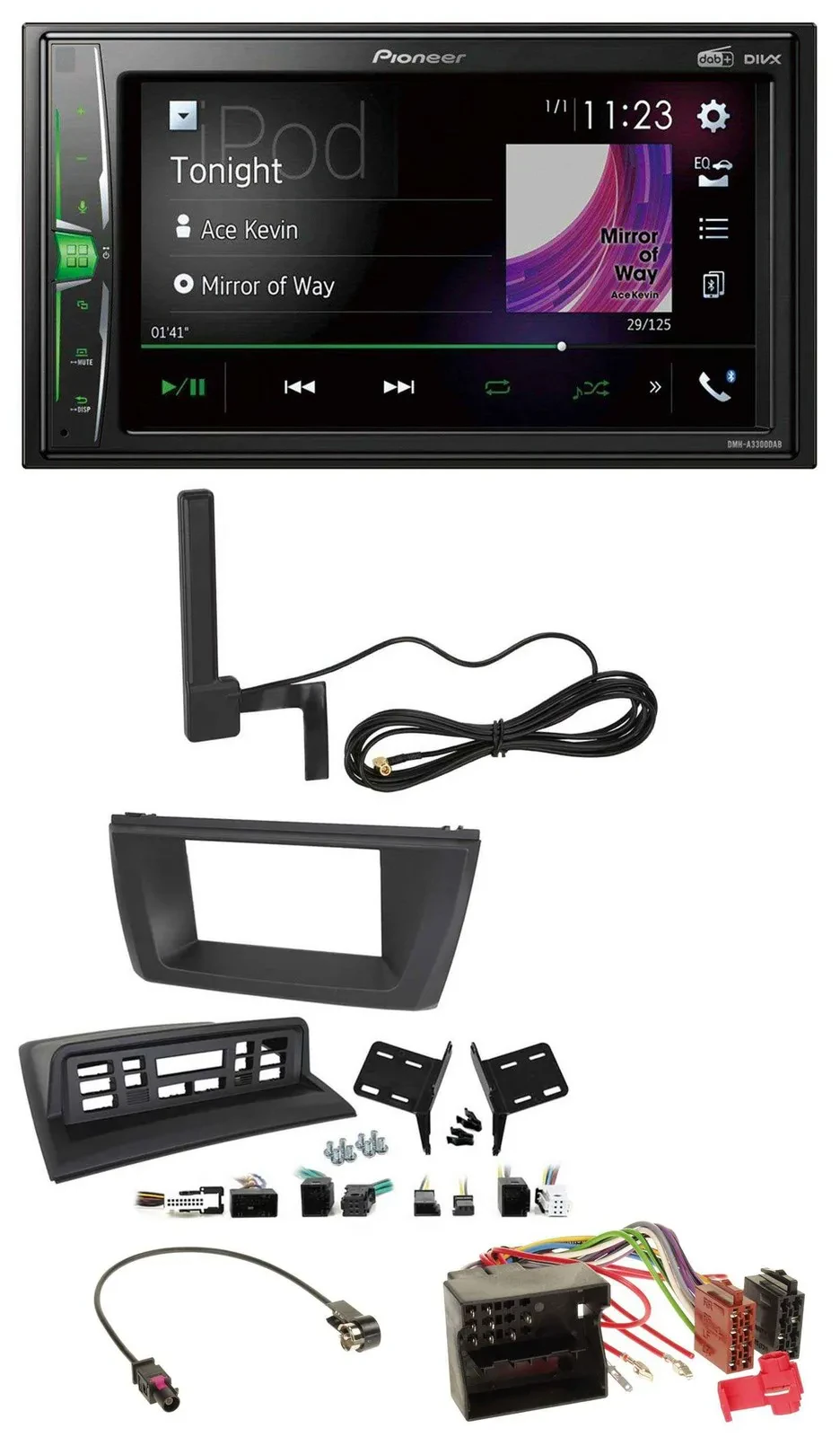 Автомагнитола для BMW X3 E83 2004–2010 Pioneer 2-DIN, DAB, Bluetooth, AUX, MP3