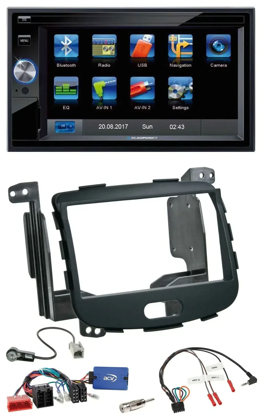 Blaupunkt 2DIN Bluetooth TMC USB Lenkrad SD Navigation für Hyundai i10 09-13 Rub