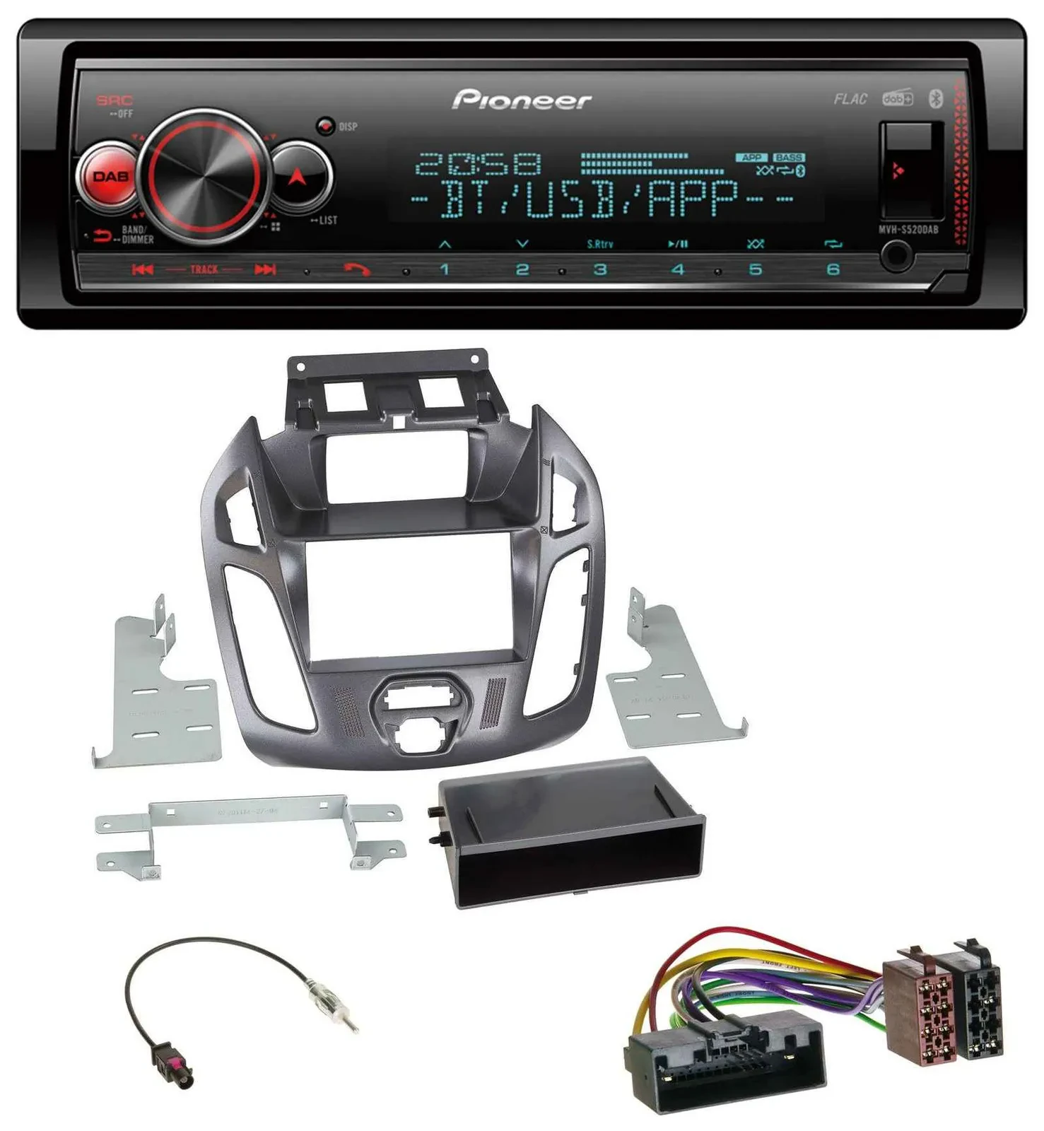 Pioneer Bluetooth USB MP3 DAB Autoradio für Ford Transit Connect 12-18 Display P
