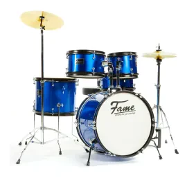 Kiddyset 5PC Junior Drumset Elias Blue 3-10J Bass Drum Toms Snare Hardware