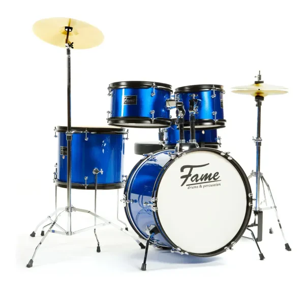 Kiddyset 5PC Junior Drumset Elias Blue 3-10J Bass Drum Toms Snare Hardware