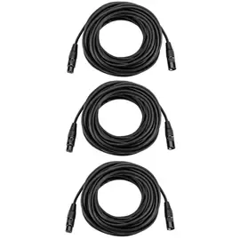 Микрофонный кабель HA Platinum Pro Quad 50' XLR M to XLR F Mic Cable with Rean Connectors, 3-Pack