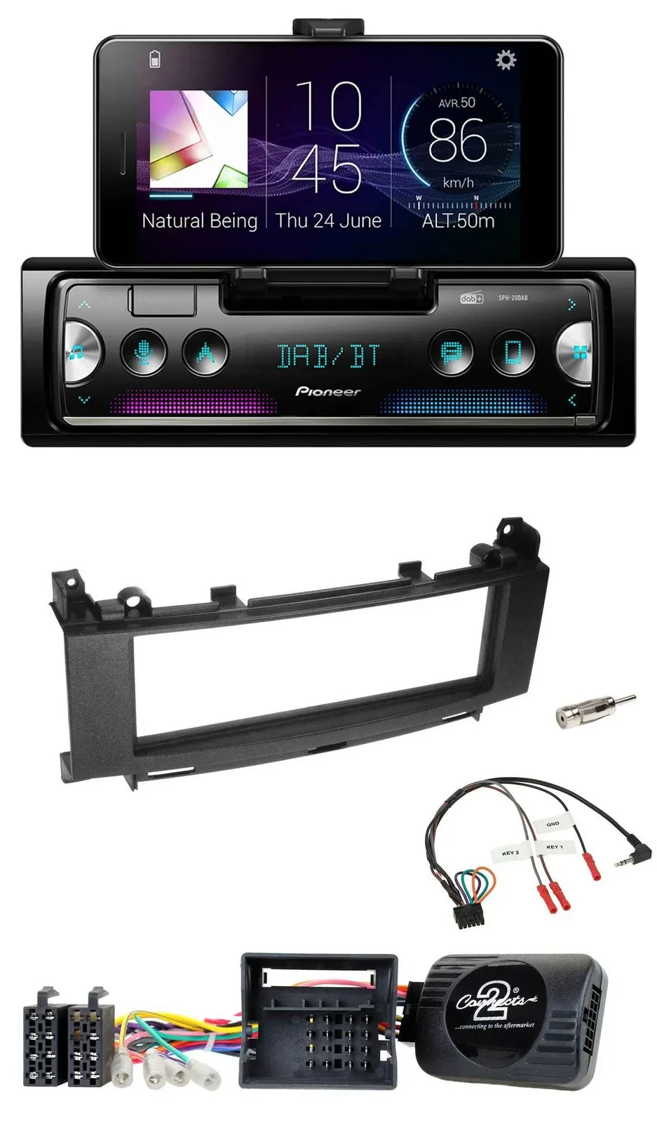 Автомагнитола для Mercedes A‑Class 2005–2012 и B‑Class Pioneer USB Bluetooth DAB, управление с руля