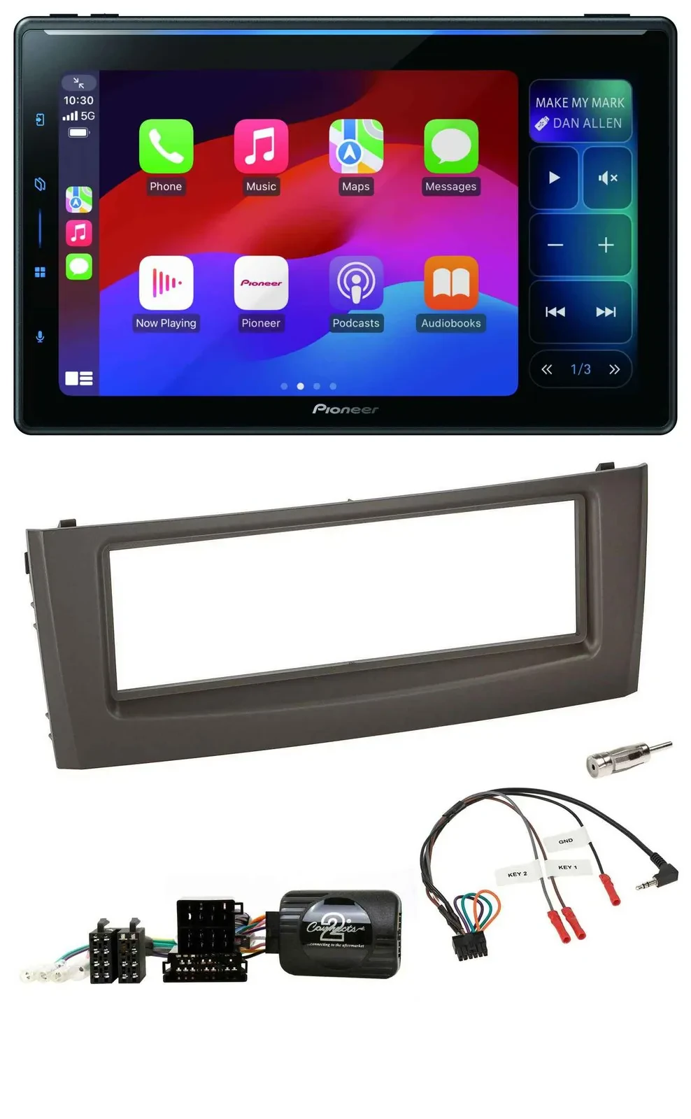 Pioneer Bluetooth DAB Lenkrad USB Autoradio für Fiat Grande Punto 06-10 schwarz