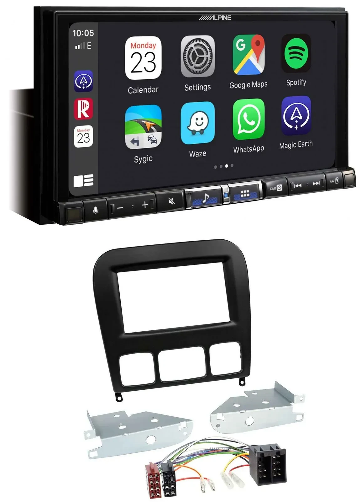 Alpine 2DIN DAB USB MP3 Bluetooth Autoradio für Mercedes S-Klasse 1998-2005 schw