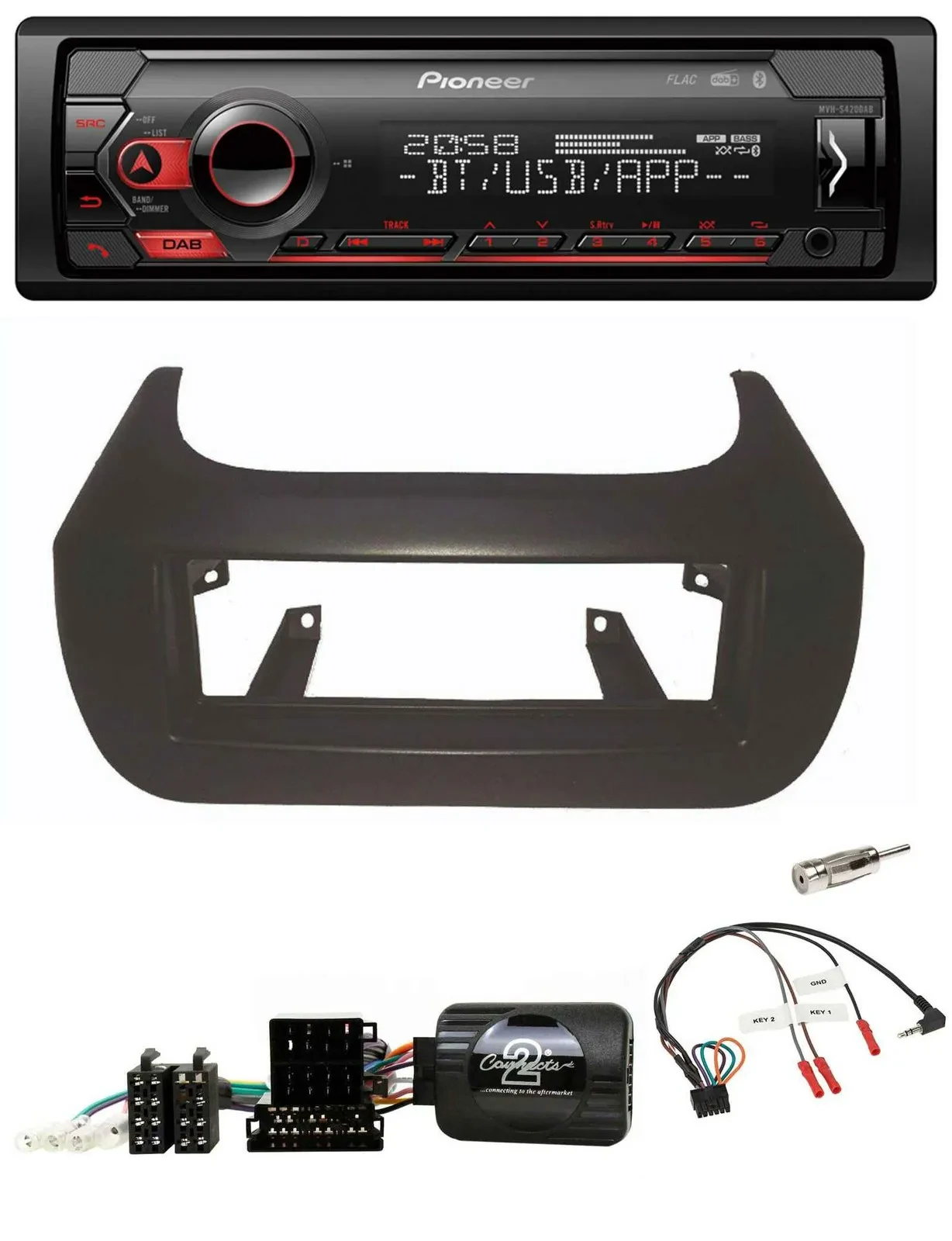 Автомагнитола Pioneer USB, DAB, Bluetooth для Citroen Nemo / Fiat Fiorino / Peugeot