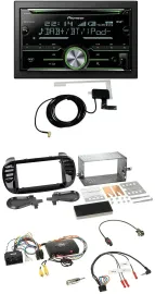 Автомагнитола Pioneer 2DIN CD/USB Bluetooth DAB для Fiat 500 (2014–2015), чёрный