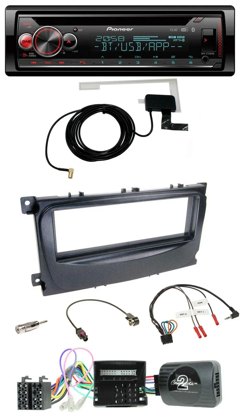 Pioneer DAB CD Lenkrad USB Bluetooth Autoradio für Ford C-Max Can 07-10 Focus sc