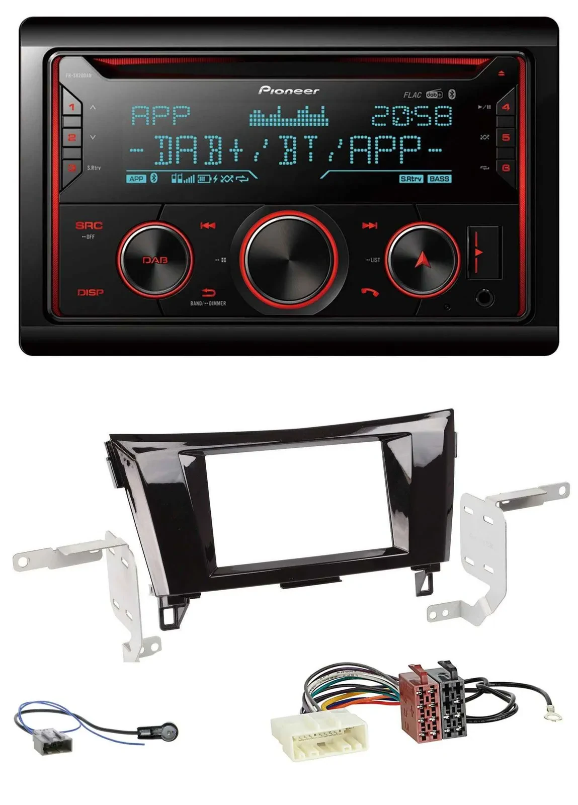 Pioneer 2DIN DAB MP3 Bluetooth USB CD Autoradio für Nissan Qashqai X-Trail ab 14