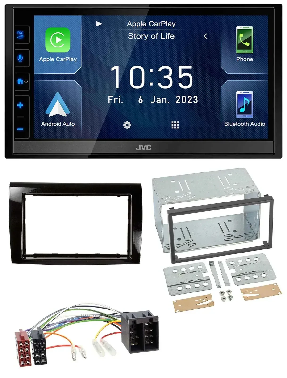 JVC DAB Bluetooth MP3 USB 2DIN Autoradio für Fiat Bravo (ab 2007)