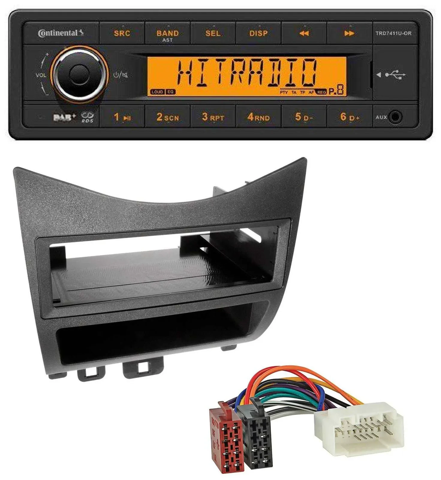 Continental 1DIN DAB MP3 AUX USB Autoradio für Honda Accord (2003-2007)