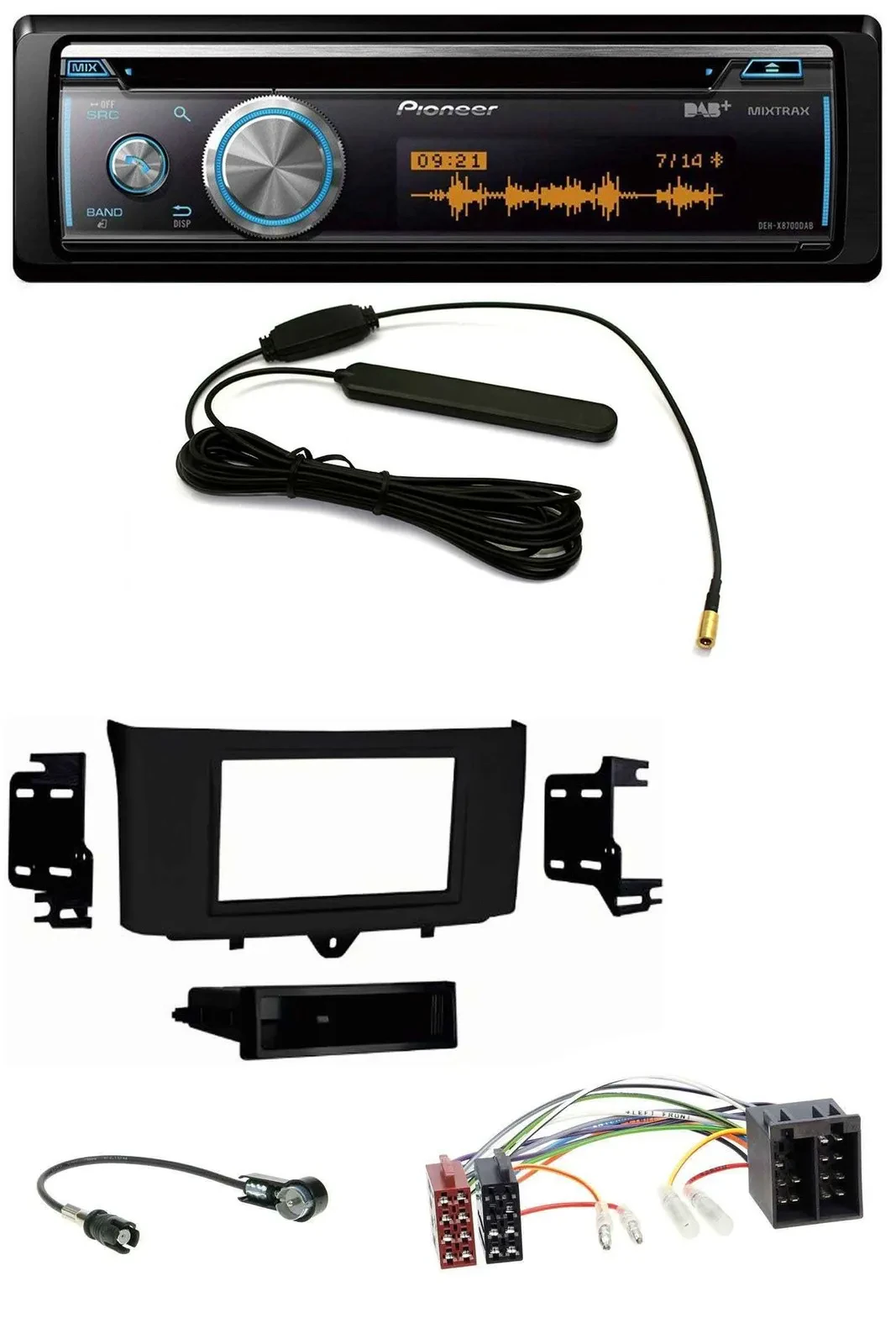 Pioneer CD USB Bluetooth DAB MP3 Autoradio für Smart ForTwo (2010-2015)
