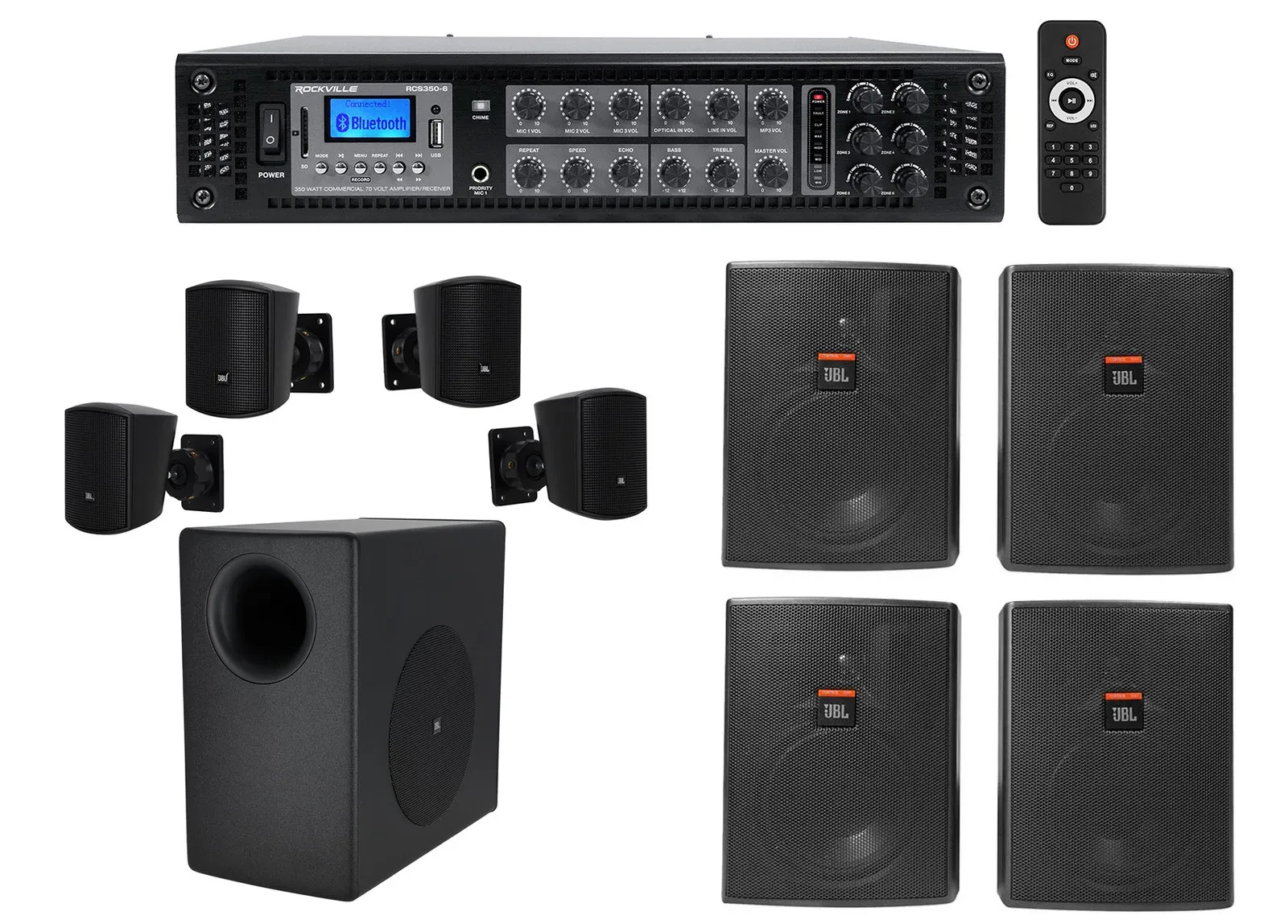 Аудиосистема для ресторана/бара/кафе Rockville RCS350-6+C50PACK+CONTROL 25AV 350W (набор)