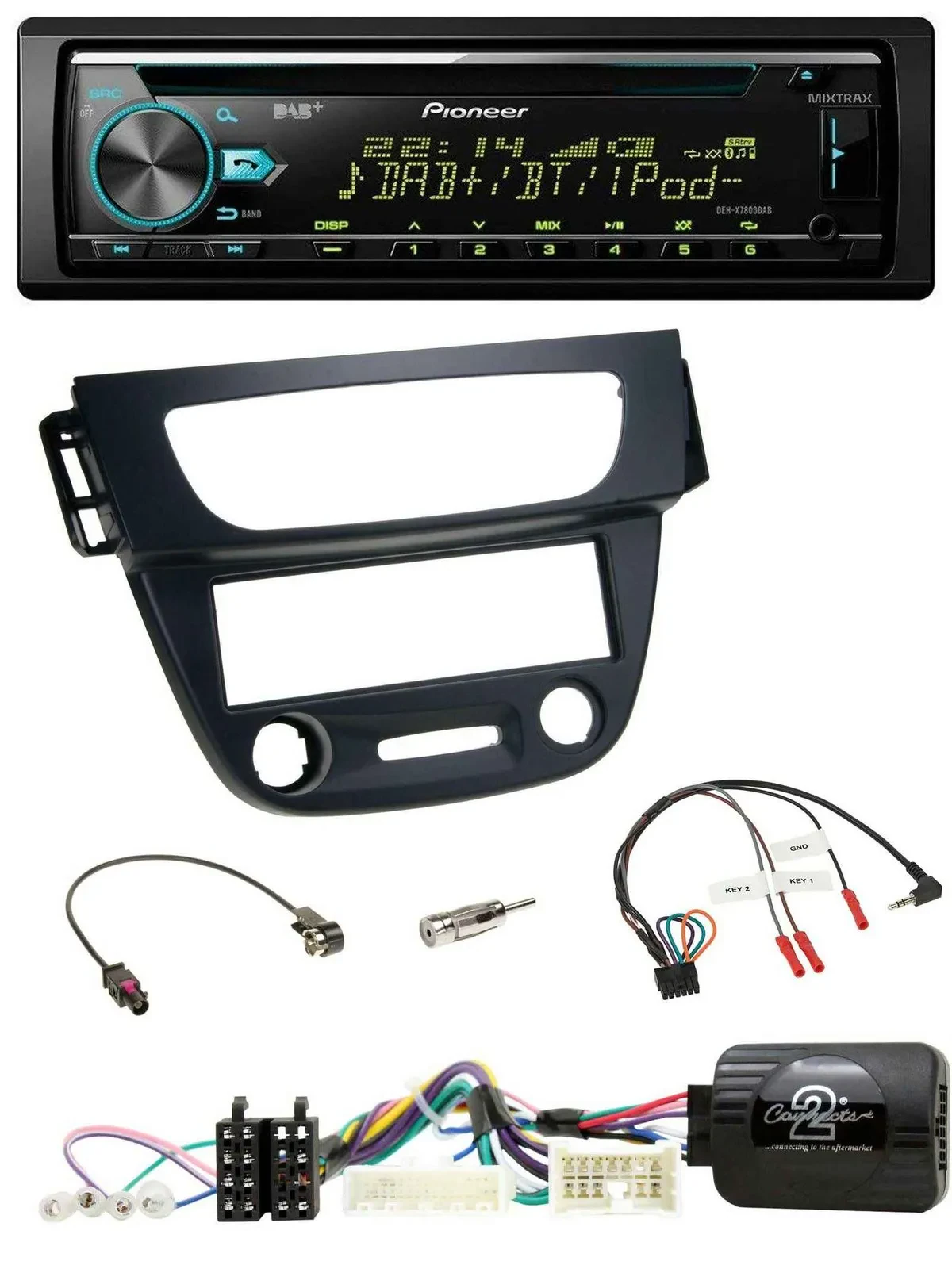 Автомагнитола для Renault Megane/Fluence Pioneer DAB, CD, USB, Bluetooth, совместима с кнопками на руле