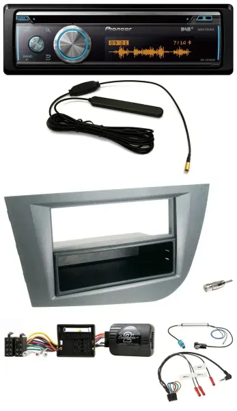 Pioneer CD USB Bluetooth DAB Lenkrad Autoradio für Seat Leon 2005-2010 dunkelgra