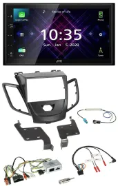 JVC DAB 2DIN Lenkrad Bluetooth USB Autoradio für Ford Fiesta 10-17 schwarz