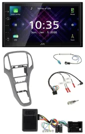 JVC DAB 2DIN Lenkrad Bluetooth USB Autoradio für Opel Astra J ab 2009 Titangrau